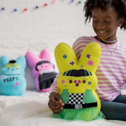 Animal Adventure | 15" Blue Emo Shaggy Bunny Peeps Plush | Easter Basket Stuffed Animals for Kids | Marshmallow Candy | Huggable Ultra Soft Plushie Stuffers Buddy Toy | Collectable Gifts | Aged 3+