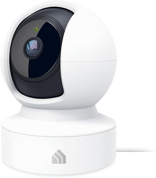 Kasa 2K+ Indoor Pan/Tilt Wired Security Camera - Works as a Baby Monitor & Pet Camera, Motion Detection & Tracking, 2-Way Audio, Night Vision, Subscription-Free Local Storage or Optional Cloud, KC410S