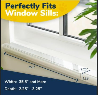 PROTECTO 2-Pack Window Sill Protector from Dogs 29.5 x 5.1 Clear Window Guards from Cats Scratching, Chewing & Clawing | Keep Your Sills Smooth & Paws Safe | Ultra Strong Window Sill Cover Protection