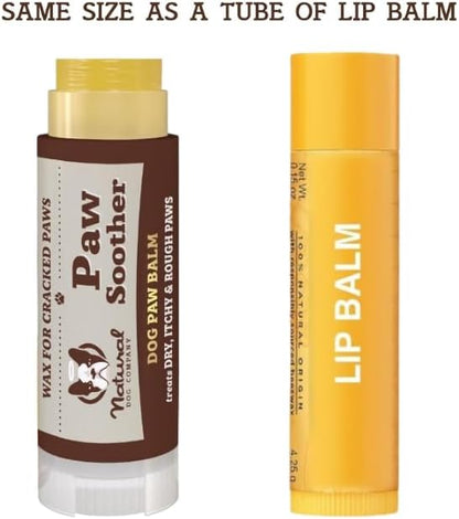 Natural Dog Company Paw Soother Balm & Wax - Dog Paw Balm & Moisturizer for Dry, Cracked Paw Pads, Helps Moisturize & Condition Winter-Worn Paws, Coconut Oil & Calendula, Daily Paw Care, 0.15 oz Stick