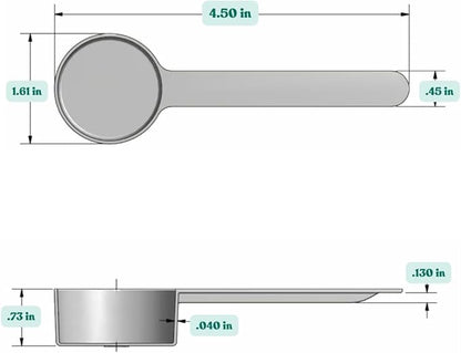 4 Teaspoon (20 mL) Long Handle Plastic Measuring Spoon for Coffee, Protein Powder, Pet Food, Spices, Grains, Dry Goods – Food-Grade BPA-Free (Pack of 5)