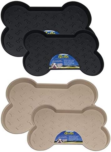 Loving Pets Bella Spill-Proof Pet Mat for Dogs, Large, Black