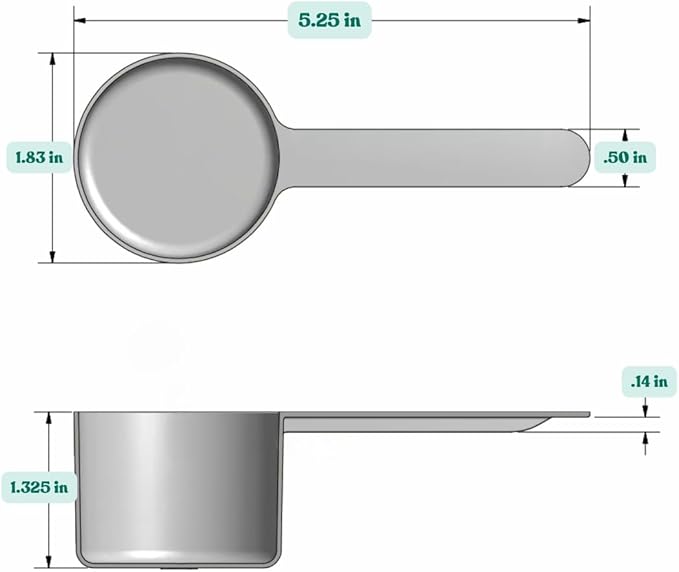 48 mL (48 CC | 1.62 Oz.) Long Handle Plastic Measuring Scoop for Coffee, Protein Powder, Pet Food, Spices, Grains, Dry Goods – Food-Grade BPA-Free (Pack of 25)