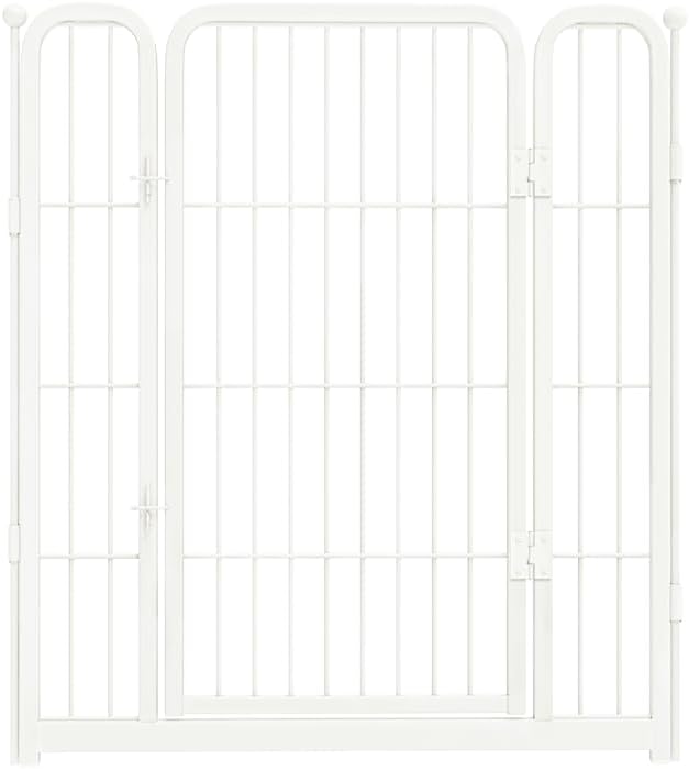FXW Homeplus Unleashed Dog Playpen Designed for Indoor Use, 1 Add-on Gate, 32" Height for Small and Medium Dogs, White│Patented