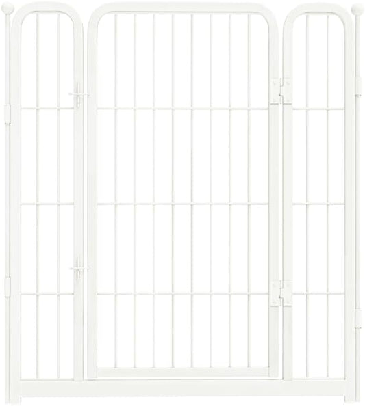 FXW Homeplus Unleashed Dog Playpen Designed for Indoor Use, 1 Add-on Gate, 32" Height for Small and Medium Dogs, White│Patented