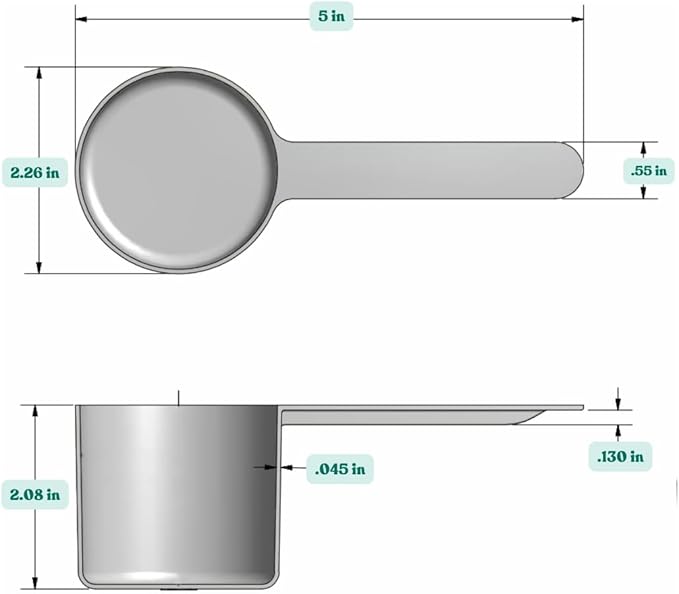 1/2 Cup (4 Oz. | 118.4 mL) Long Handle Plastic Measuring Scoop for Coffee, Protein Powder, Pet Food, Spices, Grains, Dry Goods – Food-Grade BPA-Free (Pack of 1)