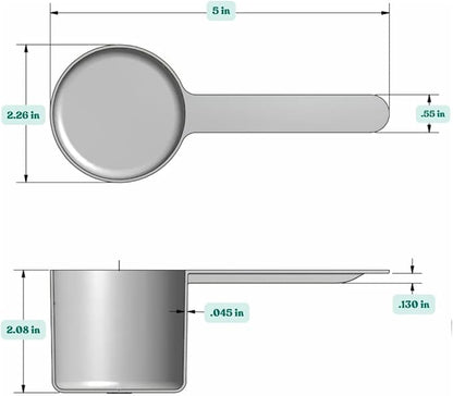 1/2 Cup (4 Oz. | 118.4 mL) Long Handle Plastic Measuring Scoop for Coffee, Protein Powder, Pet Food, Spices, Grains, Dry Goods – Food-Grade BPA-Free (Pack of 1)