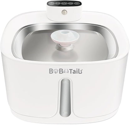 135oz/4L 100% BPA-Free Cat Water Fountain - Quiet Plastic Automatic Pet Drinking Fountain for Cats&Dogs Indoor, Automatic Dog Watering Dispenser Bowl with Watering Level Window and Filter (White)