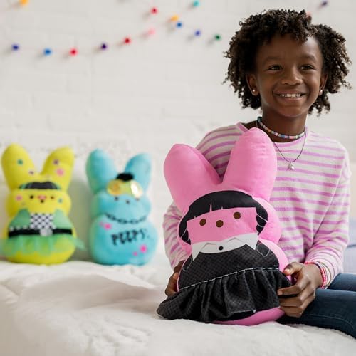 Animal Adventure | 15" Pink Emo Shaggy Bunny Peeps Plush | Easter Basket Stuffed Animals for Kids | Marshmallow Candy | Huggable Ultra Soft Plushie Stuffers Buddy Toy | Collectable Gifts | Aged 3+