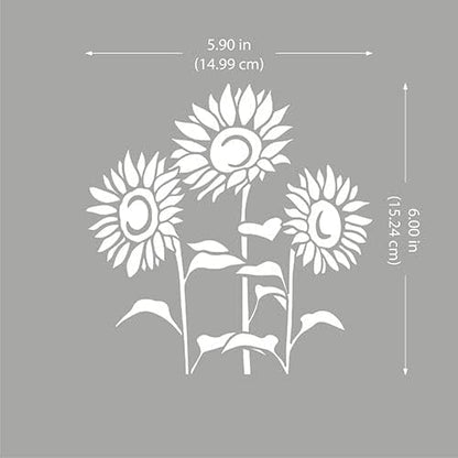 WIRESTER 6 inch Clear Vinyl Decal Sticker Decoration for Car Window (Or Any Flat Surface) - Sunflower