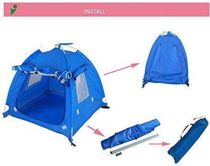 Breathable Washable Pet Puppy Kennel Dog Cat Folding Indoor Outdoor House Bed Tent (L, Coffee)