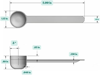 2 Teaspoon (2/3 Tablespoon | 10 mL) Long Handle Rounded Scoop for Coffee, Protein Powder, Pet Food, Spices, Grains, Dry Goods – Food-Grade BPA-Free (Pack of 1)