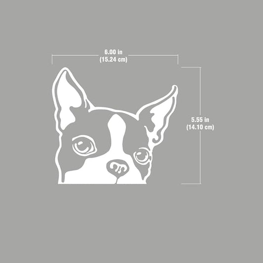 WIRESTER 6 inch Clear Vinyl Decal Sticker Decoration for Car Window (Or Any Flat Surface) - Boston Terrier Dog