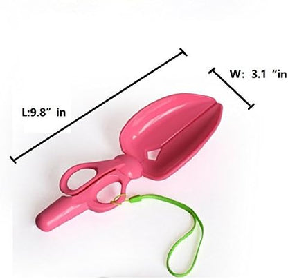 Scissor Style Scooper a Great Solution for Pet Dogs Waster Clean (Pink)