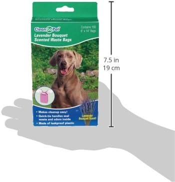 Clean Go Pet Lavender Scent Doggy Waste Bags, 100-Count, Quick-Tie Handles Poop Bags