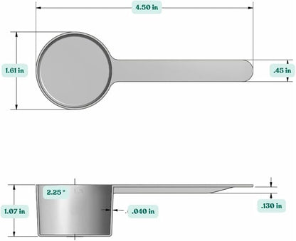 2 Tablespoon (1 Oz. | 6 Teaspoon | 29.6 mL) Long Handle Plastic Measuring Spoon for Coffee, Protein Powder, Spices, Grains, Dry Goods – Food-Grade BPA-Free (Pack of 5)