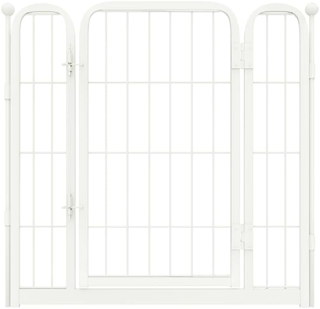 FXW Homeplus Unleashed Dog Playpen Designed for Indoor Use, 1 Add-on Gate, 24" Height for Puppy and Small Dogs, White│Patented