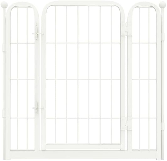 FXW Homeplus Unleashed Dog Playpen Designed for Indoor Use, 1 Add-on Gate, 24" Height for Puppy and Small Dogs, White│Patented