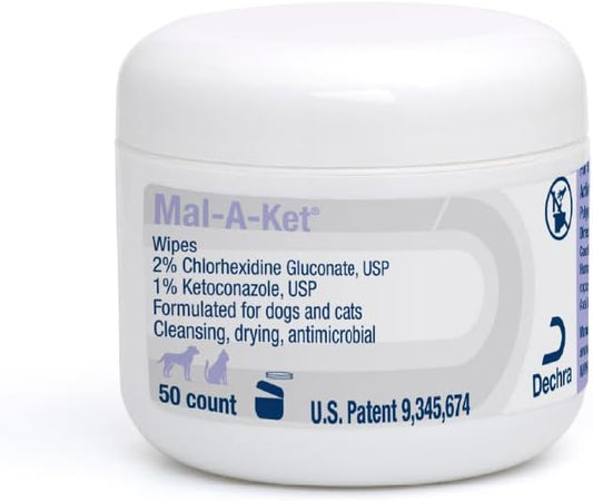 Mal-A-Ket Wipes, 2.25" Round, 50 Count jar