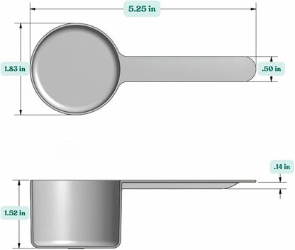 55 mL (55 CC | 1.86 Oz.) Long Handle Plastic Measuring Scoop for Coffee, Protein Powder, Pet Food, Spices, Grains, Dry Goods – Food-Grade BPA-Free (Pack of 1)