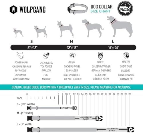Wolfgang Heavy Duty, Adjustable Dog Collar with Quick Release Nylon Buckle for Walking & Training, Mixtape Print, Medium