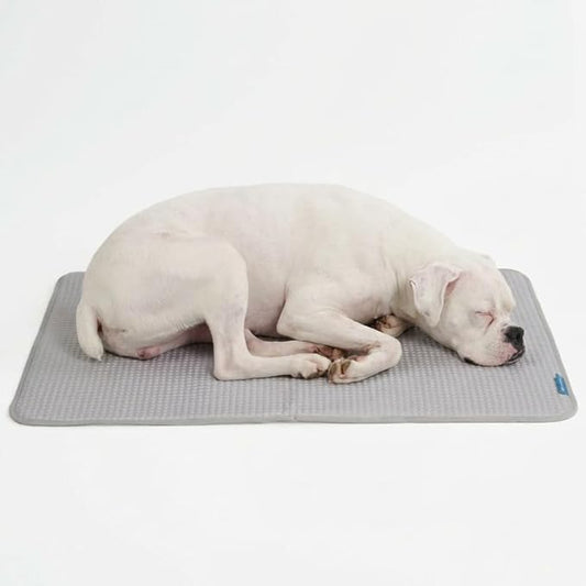 Spark Paws Cooling Mat for Dogs - Self Cooling Dog Mat & Pet Cooling Pad for Large, Medium & Small Dogs - Non-Toxic, Non-Gel Washable Cooling Bed - Waffle Grey - Size XL