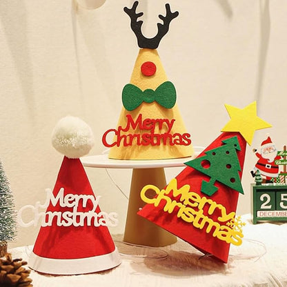 5 Pcs Christmas Dog Hats Cute Cats Party Hats Pet Set Dogs Santa Hats Puppies Kittens Grooming Accessories Costumes. (Small Christmas A)