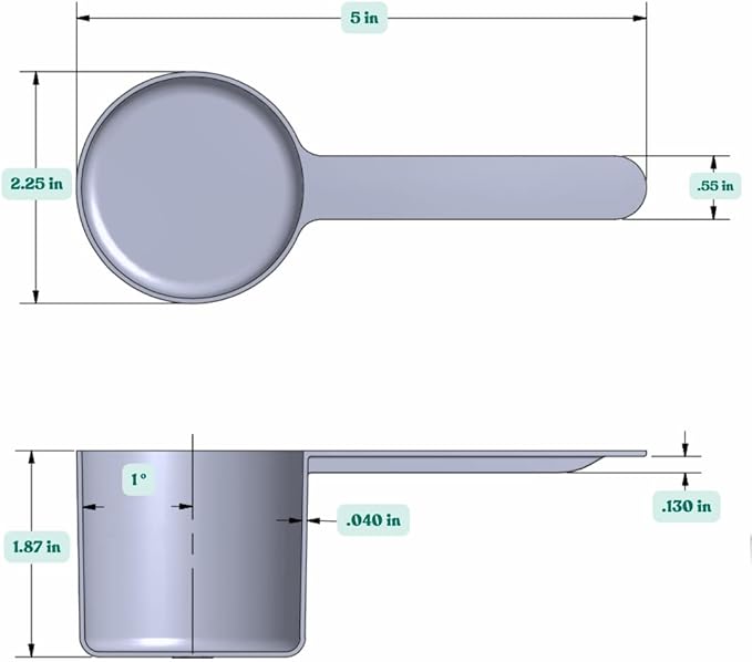 106 mL (106 CC | 3.58 Oz.) Long Handle Plastic Measuring Scoop for Coffee, Protein Powder, Pet Food, Spices, Grains, Dry Goods – Food-Grade BPA-Free (Pack of 25)