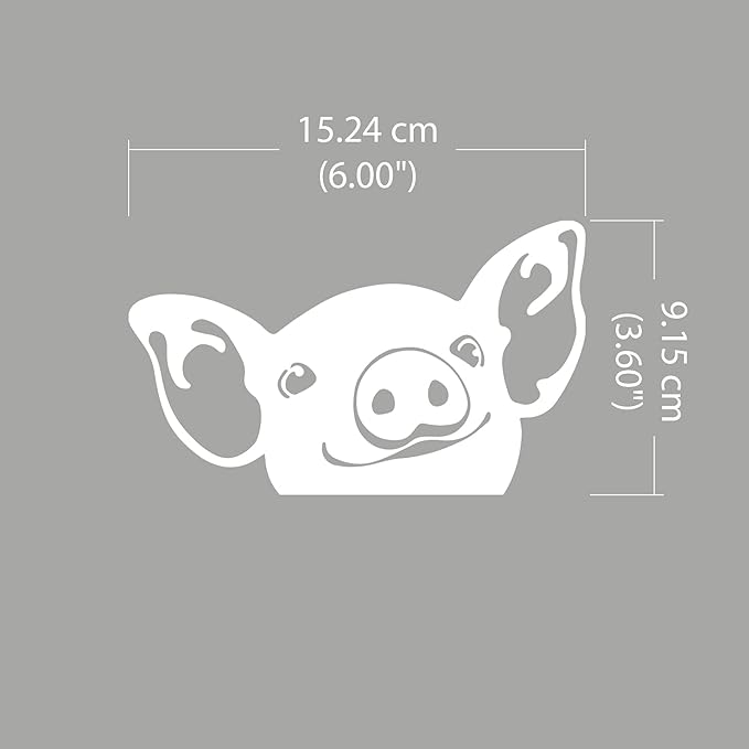 WIRESTER 6 inch Clear Vinyl Decal Sticker Decoration for Car Window (Or Any Flat Surface) - Baby Pig (S2)