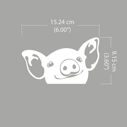 WIRESTER 6 inch Clear Vinyl Decal Sticker Decoration for Car Window (Or Any Flat Surface) - Baby Pig (S2)