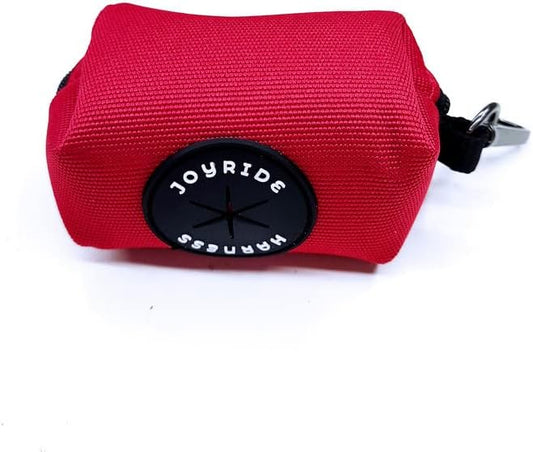 Joyride Harness Poop Bag Dispenser - 1 Additional Roll of Premium 9”x13” Poop Bags Included, D-Clip Attaches to Leash or Harness - Fits Standard Doggy Waste Bag Rolls