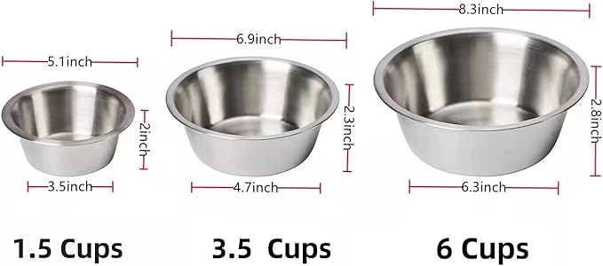 FOYO Stainless Steel Pet Bowls Set - Dog Dishes for Small/Medium Dogs, 29 OZ Food and Water Bowls, Set of 2