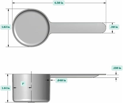 53 mL (1.8 Oz. | 3.58 Tablespoon) Long Handle Plastic Measuring Scoop for Coffee, Protein Powder, Pet Food, Spices, Grains, Dry Goods – Food-Grade BPA-Free (Pack of 5)
