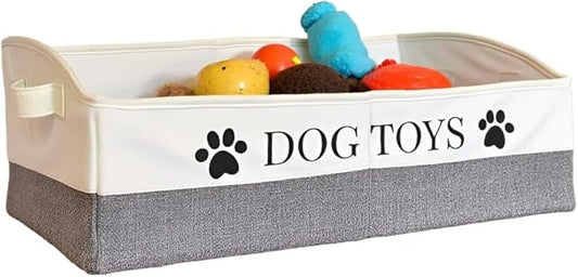 Large Dog Toy Storage Bin Sturdy and Foldable Toy Basket