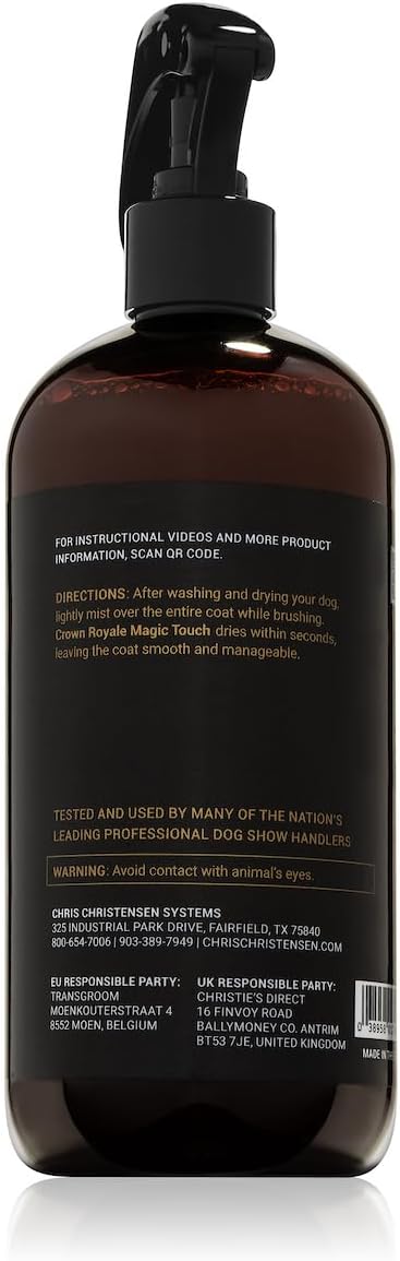 Crown Royale Magic Touch Formula 2 Pet Grooming Spray Ready-to-Use, No Heavy Build-Up, Finishing Spray, Prevents Coat Matting, Formulated with Conditioners, Made in USA, 16 oz