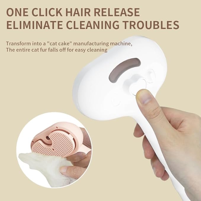 Pet Grooming Brush for Dogs and Cats, Pet Spray Massage Cleaning Tool, Hair Removal Comb, Professional Pets Care Accessory for Long or Short Haired Cats Hair Brush (Pink)