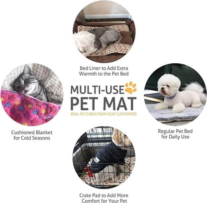 Mora Pets Cat Bed Dog Crate Pad Ultra Soft Pet Bed with Cute Star Print Washable Reversible for Small Dogs 14 x 17.5 inch 2 Pack Pink
