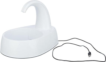 Trixie Curved Stream Drinking Fountain for Cats and Dogs, 84.5oz Automatic Water Dispenser, Cat Water Bowl,White