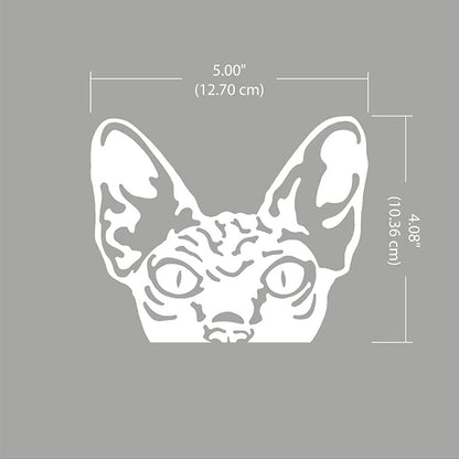 WIRESTER 6 inch Clear Vinyl Decal Sticker Decoration for Car Window (Or Any Flat Surface) - Wrinkled Skin Sphynx