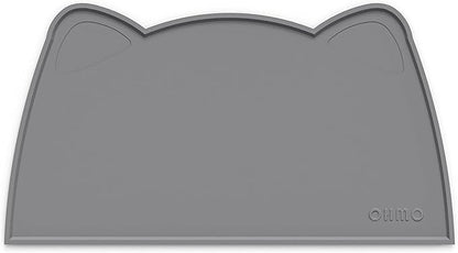 OHMO - Cat Food Mat, Silicone Pet Feeding Mat for Floor Non-Skid Waterproof Dog Water Bowl Tray, Easy to Clean Pet Placemat