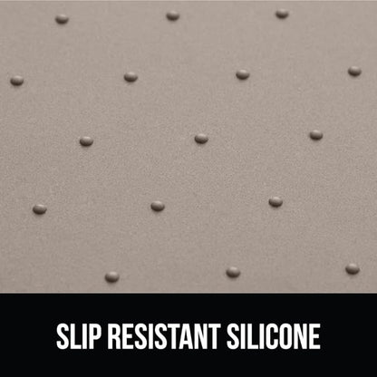 GORILLA GRIP 100% Waterproof Raised Edge BPA Free Silicone Pet Feeding Mat, Dog Cat Food Mats Contain Spills Protects Floors, Placemats for Cats and Dogs Water Bowl, Pets Accessories 32x24 Beige