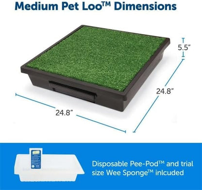 PetSafe Pet Loo Portable Dog Potty - Pet Toilet Alternative for Puppy Pads - Medium - Perfect for House Training - Easy-to-Clean Grass Mat