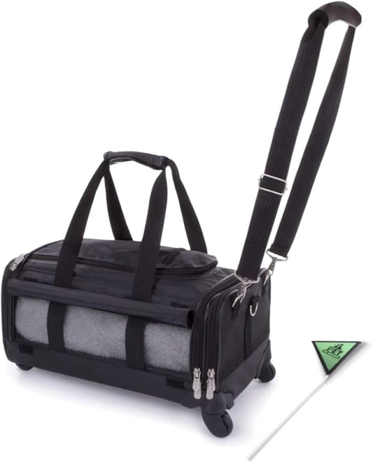 Sherpa on Wheels Indoor Pet Dog Carrier, Black Large for All Breed Sizes