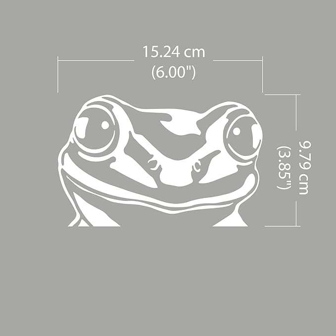 WIRESTER 6 inch Clear Vinyl Decal Sticker Decoration for Car Window (Or Any Flat Surface) - Pond Frog