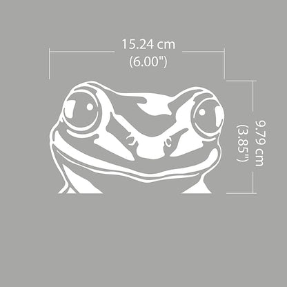 WIRESTER 6 inch Clear Vinyl Decal Sticker Decoration for Car Window (Or Any Flat Surface) - Pond Frog