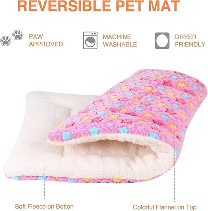 Mora Pets Dog Bed Crate Pad Ultra Soft Pet Bed with Cute Star Print Washable Reversible for Large Medium Small Dogs 21 x 12 inch 2 Pack Pink