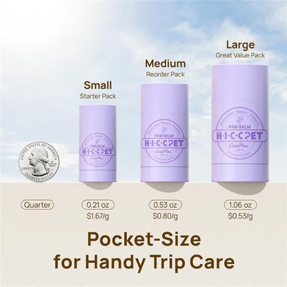 HICC PET Dog Paw Balm 0.21 oz Travel Pack for Dogs & Cats, All-Natural Paw Balm Dogs Lick Safe, Moisturizing and Healing Dry Cracked Paws, Improves Rough Paws Relieves Odor, Horse Hoof, Joint Care