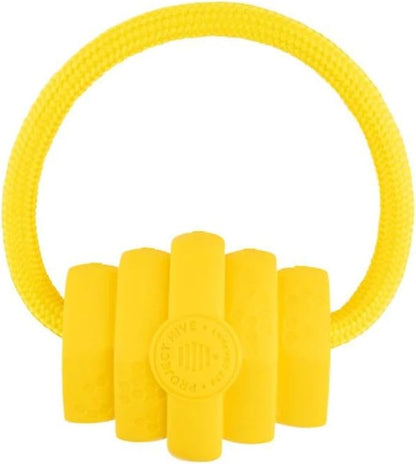 Project Hive Dog Ball | Looped Small Hive Toy | Interactive Dog Toys Compatible with Hive Zoomer Dog Ball Thrower | Dog Toys Perfect for Fetch and Tug Play | Yellow