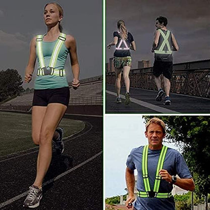 Reflective Vest Running Gear 2Pack, High Visibility Adjustable Safety Ves for Night Cycling,Hiking, Jogging,Dog Walking