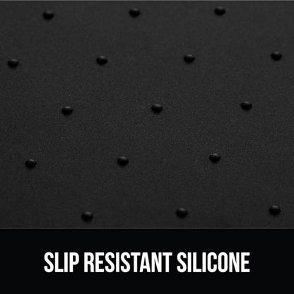 GORILLA GRIP 100% Waterproof Raised Edge BPA Free Silicone Pet Feeding Mat, Dog Cat Food Mats Contain Spills Protects Floors, Placemats for Cats and Dogs Water Bowl, Pets Accessories 18.5x11.5 Black